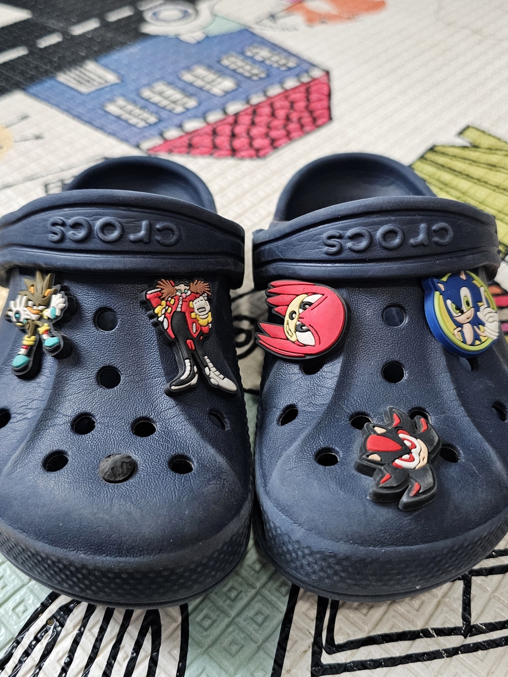 Crocs Kids Navy Blue Clogs with Character Jibbitz